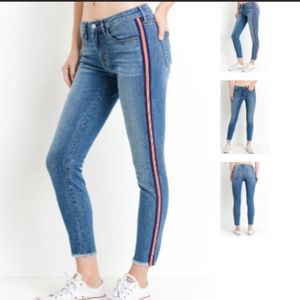 JBD by Justu Black denim side stripe skinny jeans